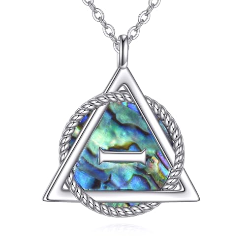 YFN Therian Necklace Sterling Silver Abalone Symbol Pendant Necklace Therian Jewelry Gifts for Women