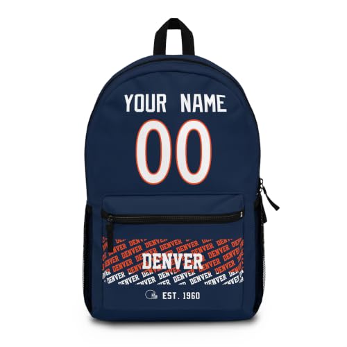 Image of Denver School Backpack Custom Gifts for Boys Girls Teens | Custom Name and Number Personalized Bookbag