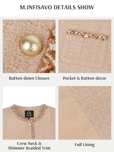 Image of M.Infisavo Cropped Tweed Blazers for Women