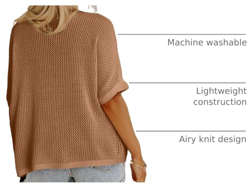 Image of Dokotoo Womens Floral Fashion Summer Tops 2026 Short Sleeve Crochet Sweaters Swimsuit Cover Ups Lightweight Knit Pullover