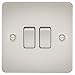 Knightsbridge FP3000PL 10 A 2G 2-Way Switch with Flat Plate, Pearl