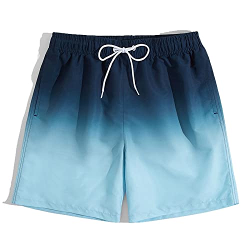 Muscularfit 5 Inch Swim Trunks for Men Drawstring Beach Short Bathing Suits Gradient Color Beach Swimming Trunks with Pockets3