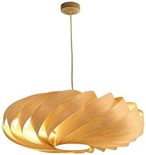 HWSY Luce impiallacciata in Legno a Spirale Lampadario a Toppa in Legno Rotante Fai-da-Te Fai-da-Te personalità Creativa Lampada da soffitto Decorativa, Stile Country idilliaco Interesting