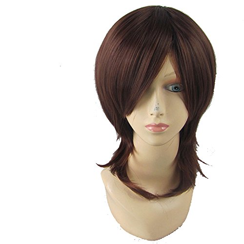 Hot Sell!!! Angel Beats! Yuri Nakamura Brown Cosplay Wig 45cm Front Lace Brazilian Virgin Wig