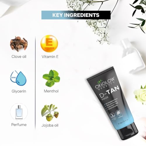 Image of OxyGlow Herbals D-Tan Mask Cream 50g | For Lightens and Brightens The Skin | Fight Pigmentation | For All Skin Type | For Women an Men