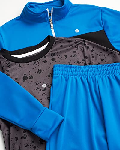 Rbx Boys' Jogger Set - 3 Piece Tricot Sweatshirt, Sweatpants, And T-Shirt Tracksuit (8-12), Size 8, Royal Black #TOP2