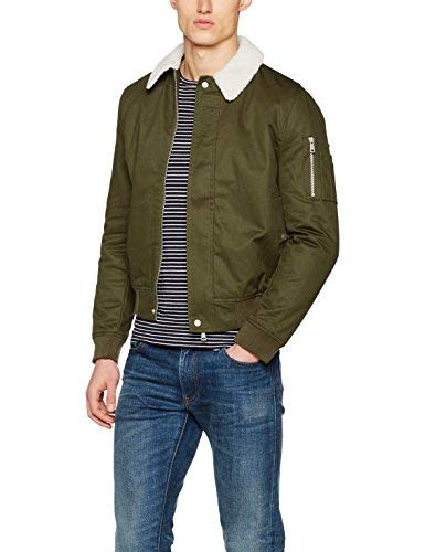 New Look Arrachart Aviator Chaquetas, Verde (Khaki 34), Large para Hombre
