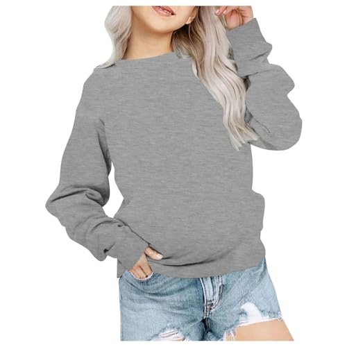 Girls Oversized Crewneck Sweatshirts Toddler Kids Boys Fashion Solid Color Pullover Tops Casual Sweater Clothes