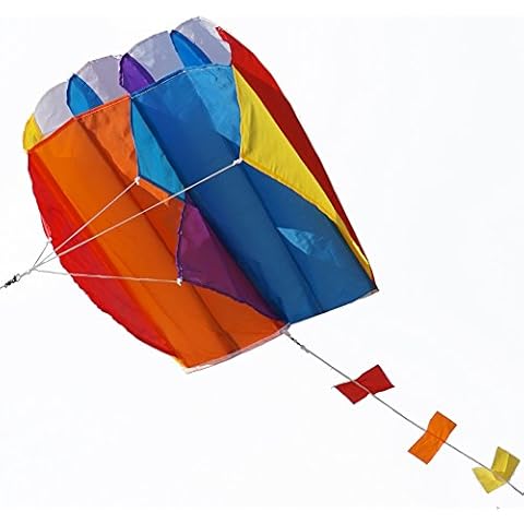 Besra Colorful Parafoil Kite with Long Tail Easy to Fly Outdoor Fun Sports for Kids & Adults(20inch) Cover