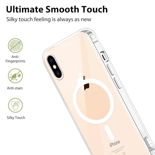 Image of amazon basics Clear Magnetic Case Cover for Apple iPhone X [Compatible with MagSafe Accessories] Slim Shockproof Magnetic Transparent Phone Cover Case
