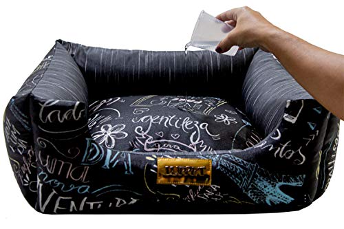 Cama Impermeável Para Cachorro Luppet Pequeno Médio Porte até 10kg Preto Paris G