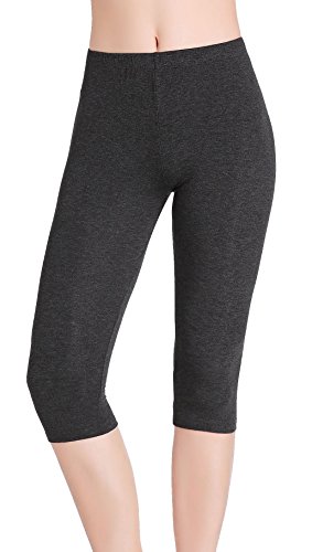 Image of CnlanRow Women Summer Short Leggings for Under Skirt 3 /4 Capri Cropped Shorts Yoga Pants