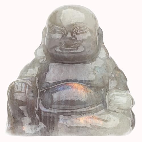 Estatua Buda de Cristal Labradorita para Decoración miniatura 1