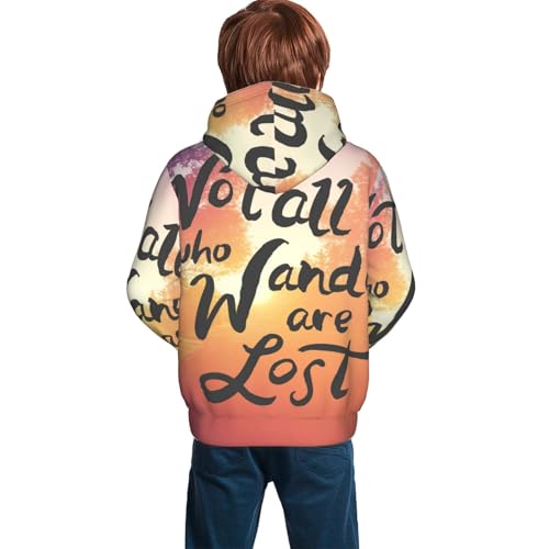 Not All Who Wander Are Lost Kid Hoodies Boys Sweatshirts Girls Pullover with Pocket4
