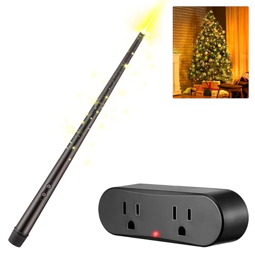 Enhon Lighting Christmas Trees Magic Wand, Wireless Remote Control with Outlet, Smart Magic Wand Switch Kit for Christmas Trees Lights Music Festival XMAS Party Indoor Home Decorations