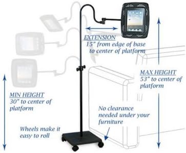 LEVO Deluxe iPad Floor Stand for all iPads Galaxy Xoom Nook and Other eBooks and Tablets