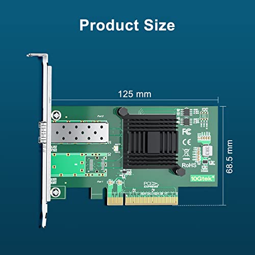 10Gb Pci-E Nic Network Card, Single Sfp+ Port, With Intel 82599En Controller, Pci Express Ethernet Lan Adapter Support Windows Server/Linux/Vmware, Compare To Intel X520-Da1(Intel E10G42Btda) #TOP2