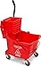 Carlisle 3690405 Commercial Mop Bucket With Side Press Wringer, 35 Quart Capacity, Red