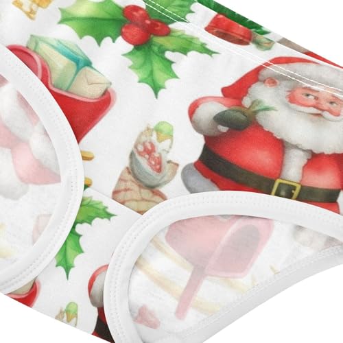 Christmas Vintage Santa Claus Poses Toddler Underwear Floral 2t Cotton Panties Little Girl Designer Briefs Kids Undies4