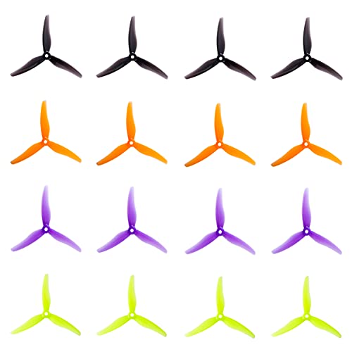 Gemfan Hurricane 51433 3-Blades PC Props Compatible 2206-2306 Brushless Motor for Popo RC Quadcopter FPV Racing/Freestyle Drone 16pcs 8CW 8CCW