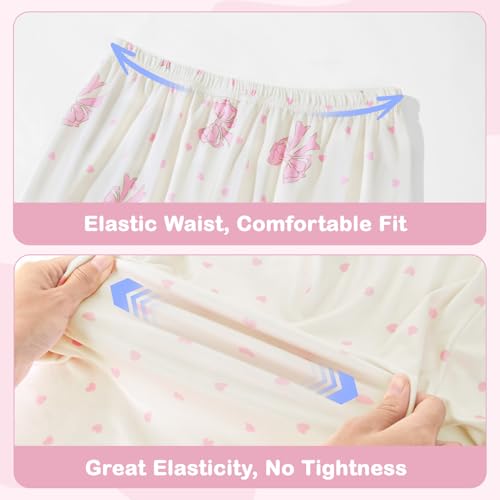 Image of FIOBEE Girls Pajamas Sets 2PCS Summer Pajama Sleepwear Kids Pjs Clothes Short Sleeve for Teen Girl Size 3-14
