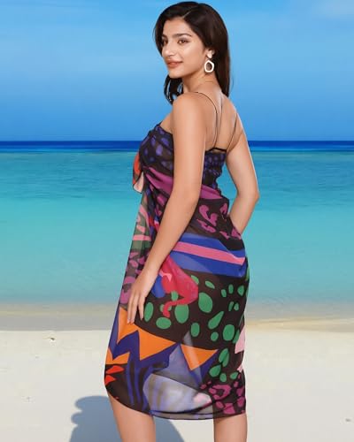 Image of Rossopesca Womens Beach Sarong Chiffon Swimsuit Coverups Sheer Bikini Wraps for Swimwear Bathing Suit Cover Up