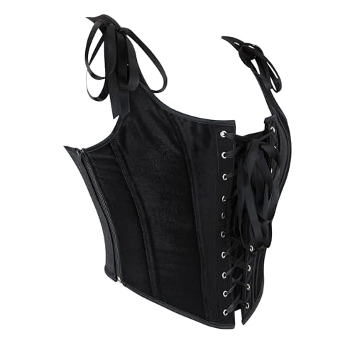Image of Vintage-Renaissance-Corset-Top for Women-Gothic-Camisole-Overbust-Bustier | Retro floral renaissance corset bustier,women lace-up shapewear, for daily,cosplay, Halloween and themed costume