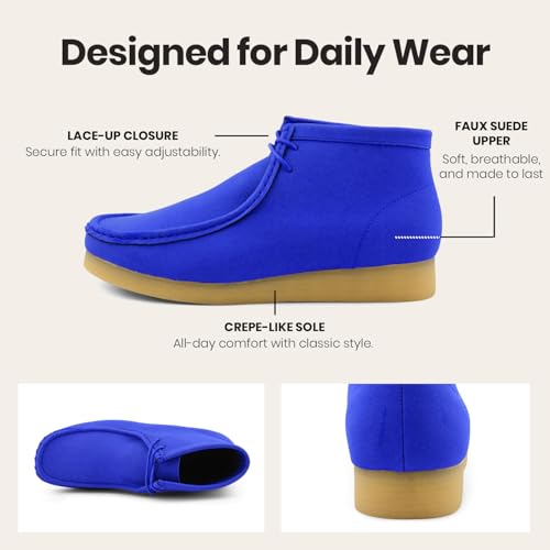 Image of Amali Casual Chukka Boots for Men, High-Top, Lace Up Suede Men's Shoes, Desert Boots with Crepe Rubber Sole