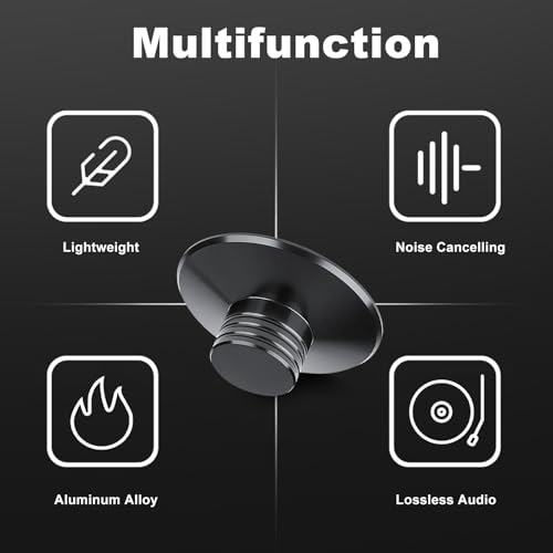 Stabilizzatore per Giradischi LP, Peso in Metallo per Dischi in Vinile con Base Protettiva Antiscivolo – Stabilizzatore Record per Giradischi Analogici, Accessorio per Audiofili e Collezionisti