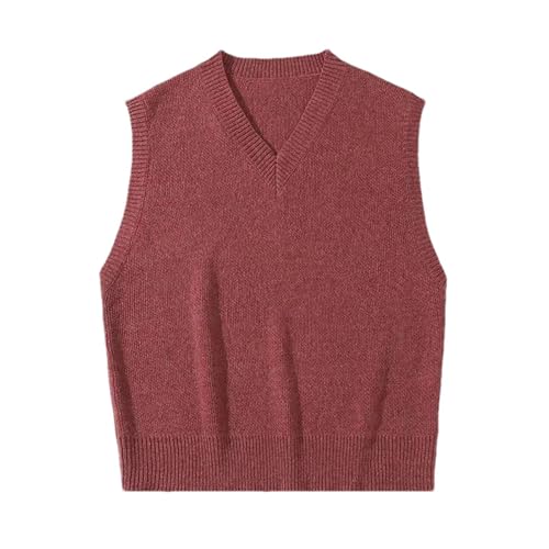 Mnjyihy Men's Casual Sweater Vest Fall Winter Warm Comfortable Crew Neck Sleeveless Pullover Sweater