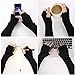 Facecozy Arm Warmers Women Warm Cashmere Blend Long Fingerless Gloves for Women Typing Gloves for Computer with Thumb Hole (Black, 16