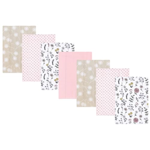 Image of Hudson Baby Unisex Baby Flannel Burp Cloth 7pk, Dandelion Wish, One Size