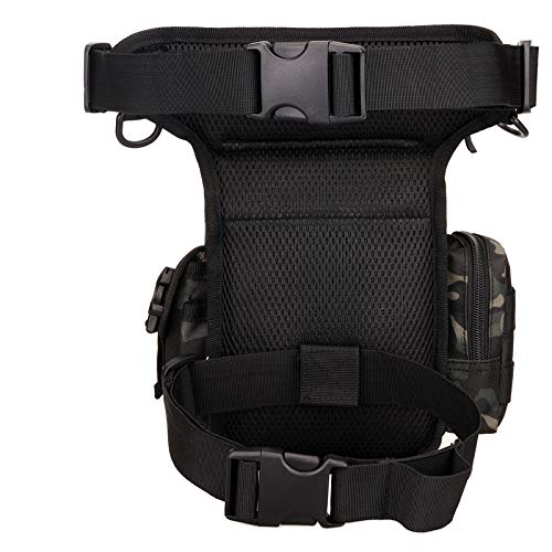 Hiking Outdoor Military Tactical Thigh Leg Waist Pack Fishing Bag Special Waterproof Drop Utility Thigh Pouch (Night Camouflage) - Image 3
