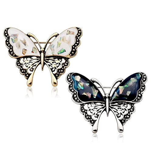 Image of Variety Styles Butterfly Brooch - Multi-Color Rhinestone Crystal Brooch Pin Cute Butterfly Shape Corsages Brooches Decoration Gift for Women