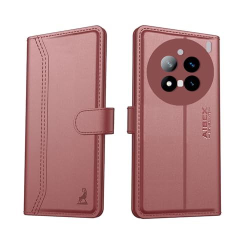 Image of AIBEX Compatible for Vivo X200 PRO 5G Flip Cover Leather Finish with Magnatic Closure | Inside TPU with Card Pockets | Wallet Stand | Complete Protection Flip Case -Brown