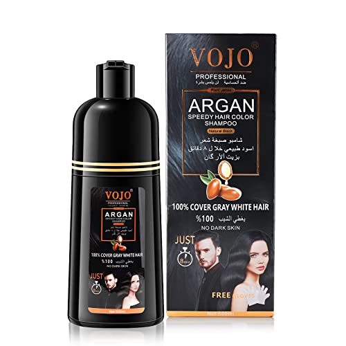 Tenglong Black Hair Dye Shampoo For Gray Hair, 100% Grey Coverage, Herbal Ingredients And Ammonia Free, Lasts 30 Days, Hair Color Shampoo For Women Men, Instant Black Hair Dye Shampoo 500Ml #TOP4