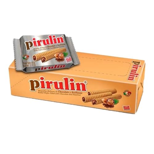 Caja Pirulin barquillas de chocolate y avellana, 12 unidades