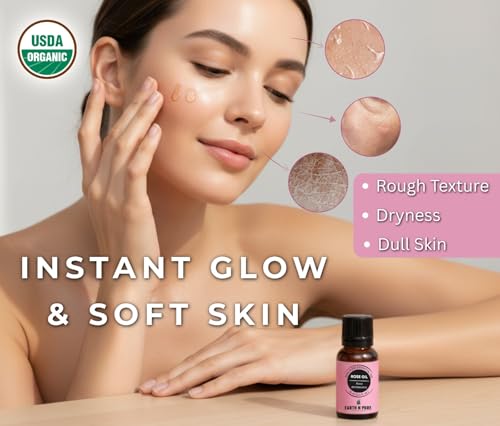 Image of Earth N Pure Rose (Gulab Oil) Essential Oil Natural and Therapeutic Grade with Glass Dropper 30 ml