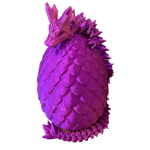 RJW Design Store Ultimate Epic Fidget Dragon With Egg Colour Changing Gradient – Articulated Dragon Stress Relief Sculpture – Eco-Friendly 3D Printed Fantasy Decor (Love - Egg & Dragon)