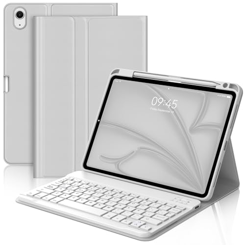 Ya en manzanajugosa.com: Funda con Teclado para iPad Air 11 Pulgadas (M3 2025, M2 2024), Teclado Bluetooth Inalámbrico con Funda Protectora Delgada y Ranura para Bolígrafo para iPad Air 10.9" (5ª Gen/4ª Gen), Gris Claro