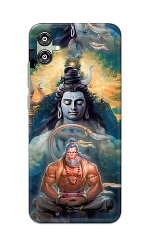 Image of Plastic Printfidaa Printed Hard Back Cover Case For Samsung Galaxy M04|F04|A04E Back Cover (Lord Shiva And Hanuma) -112,Multicolor