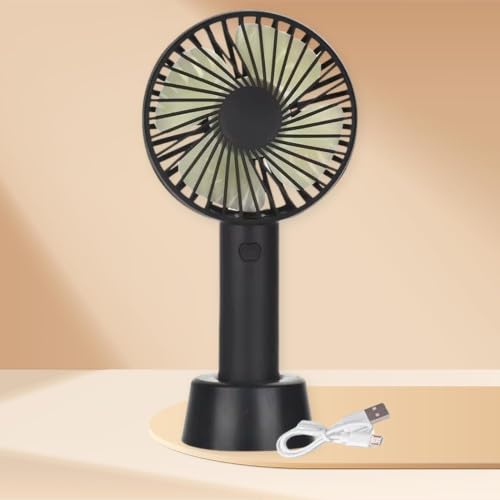 Image of Mini Portable USB Hand Fan, USB Fan Portable High Speed Built-in Rechargeable Battery Operated Summer Cooling Table Fan with Stand for Home Office Indoor Outdoor Travel (Black Color)