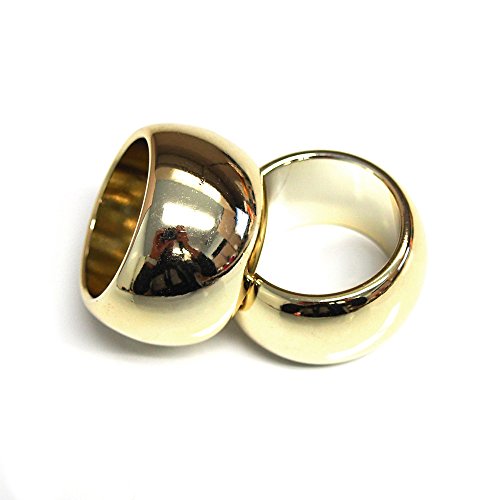 Firefly Imports Plastic Round Napkin Ring Holder, 1-1/2-inch, 6-Pack (Gold)