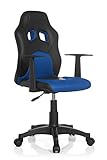 Kunststoff-Armlehnen hjh OFFICE 670700 Kinder- und Jugenddrehstuhl Teen RAYCER AL Kunstleder Schwarz/Blau Schreibtischstuhl höhenverstellbar