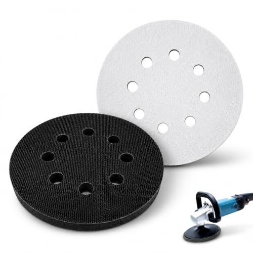 Image of 2 PCS 125mm polishing pads, 5 Inch 8 Holes Soft & High Foam Interface Pad Shock Absorbing Soft Foam Buffer Sanding Pads Shock for Curved Surface Polishing and Fine Finishing (Style 2)