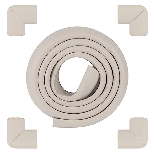 Image of Extra Thick Furniture Table Edge Protectors Foam Baby Safety Bumper Guard 16.4 Ft, Hearth Cushion, for Table, Fireplace, Countertop(with 8 Corners) (Gray)