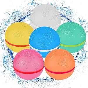 UHdod Silicone Water Balloons with Mesh Bag, Reusable Water Balloons for Kids Summer Outdoor Games Party