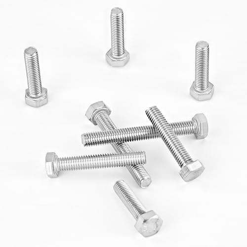 Image of M5 x 20mm 25mm 30mm 35mm 40mm Heavy Duty Hexagon Bolts Hex Head Screws, 304 Stainless Steel, Metric Fully Thread, Machine, Bright Finish, Assortment Kit 50PCS