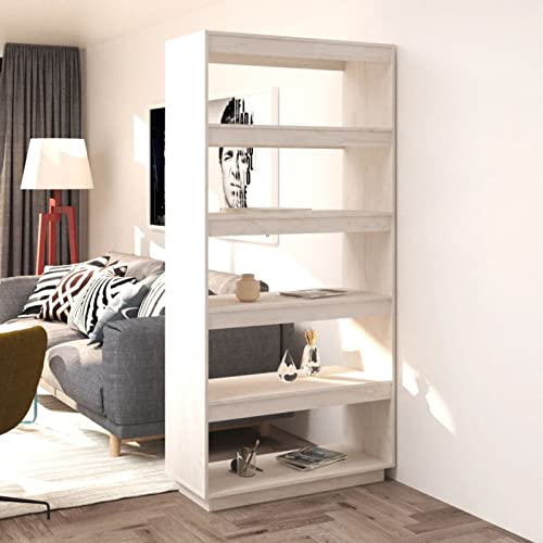Xichuzi Estantería/Divisor de Espacios Pino Blanco 80x35x167 cm, Libreria Estanteria, Muebles Auxiliares, Estanterias Almacenaje, Mueble Almacenaje, Mueble Organizador, Estanteria Oficina - 810895