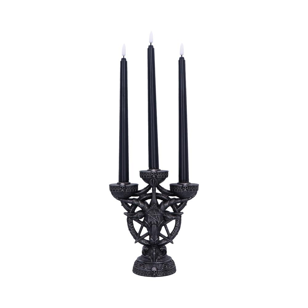Nemesis Now Black Baphomet Candelabra With Electric Candles, Resin, Cast In The Finest Resin, Expertly Hand-Painted,
